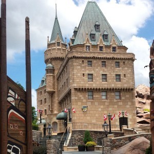 tall building in the canada pavilion at epcot
