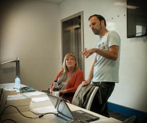 Laura and I giving our advice at Cardiff Central Library