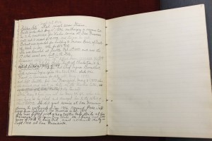 Notebook documenting voyages of cutter Golden Gate. Photo by Amanda Reynolds. 
