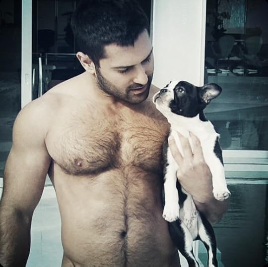 sexy man and dog