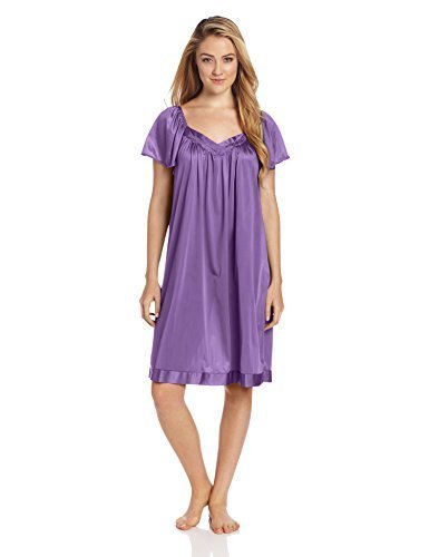 Vanity Fair Womens Short Flutter Sleeve Gown