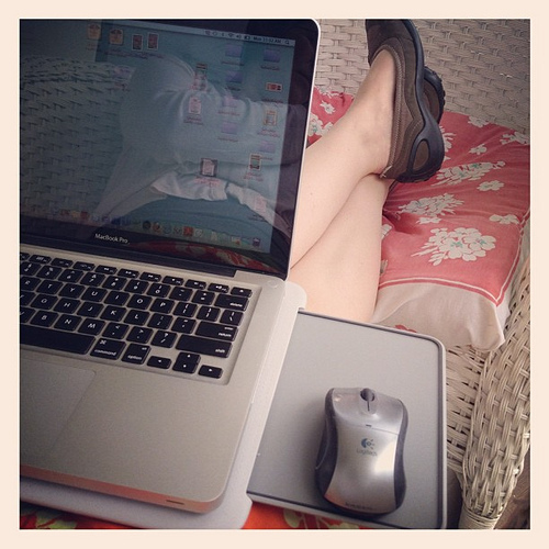 Best simple purchase ever! Laptop holder with mouse tray. Who knew? Thanks, Logitech!