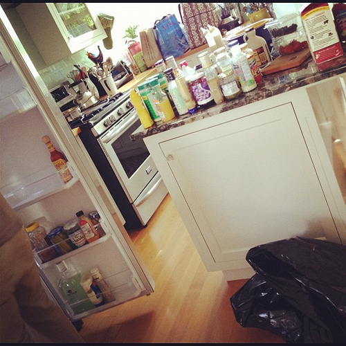 Clearing out our fridge for 21 day whole food cleanse.