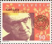 Swiss stamp honoring Lutz