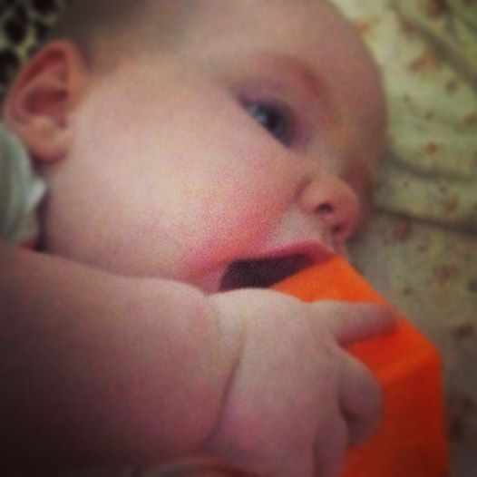 Photo: Baby With Orange Block #augustbreak2014