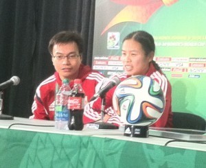 Player of the match (CHINA) Beiyan Zhu, right