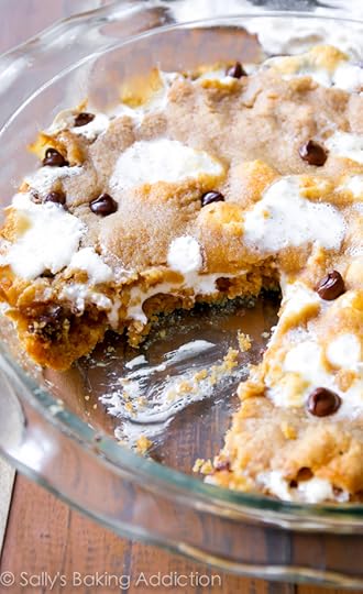 The best way to eat a s'more! When it's baked into a giant cookie cake. Recipe at sallysbakingaddiction.com