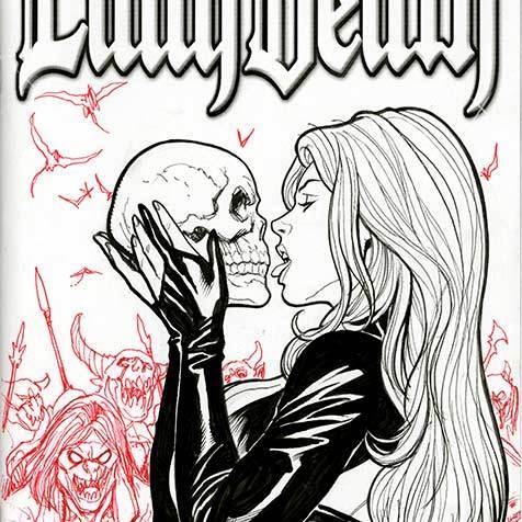 Frank Cho Lady Death Sketch Cover