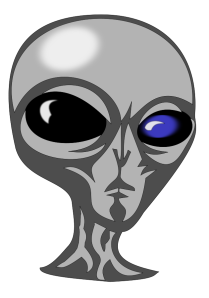 Modern alien somewhat upset with the Bad Hair Guy.