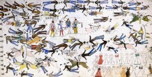 Kicking Bear's visual depiction of Little Big Horn.