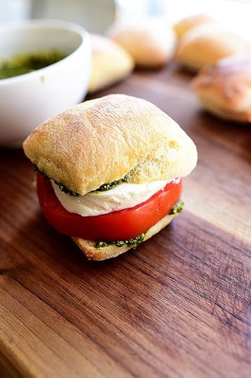 Pesto, Tomato, and Mozzarella Sandwich