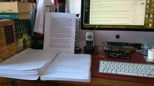 Working on the latest novel. Last week average: 14 hours each day.