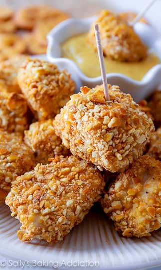 Pretzel Crusted Chicken Fingers - a fun way to serve up some chicken for the family and guests. These disappear quickly! sallysbakingaddiction.com