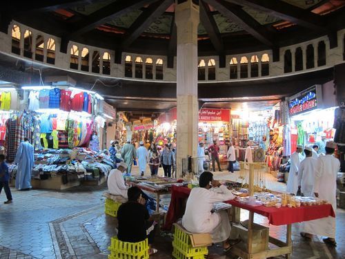 Muscat's souq. Note the timbers and decorative painting on the ceiling.