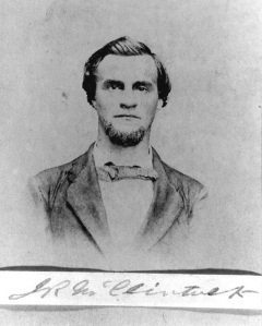 Submarine inventor James R. McClintock as he looked in the later 1870s, from a carte de visite photographed in New Albany. McClintock was living in the Illinois town when he journeyed to Boston in February 1879–apparently to meet his end there.
