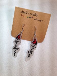 shrink heart earrings