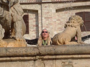 Drinking from the fountain in Assisi 