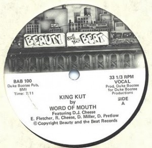 King Kut Label before he became label mates with RUNDMC on Profile Records