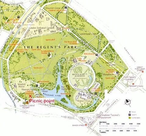 picnic is at the spot marked X on bottom left corner