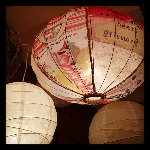 One of my favorite new products with my home decor line! Fabric lanterns.