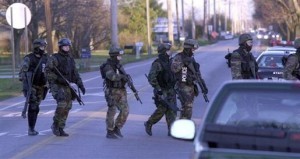 Police in Goshen, Indiana at the Nu Wood shooting