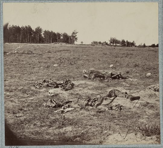 The skeletal remains of the fallen still litter the battlefield of Gaines' Mill in this image taken later in the war. This was the engagement in which Francis Michael Cleary lost his life (Library of Congress)