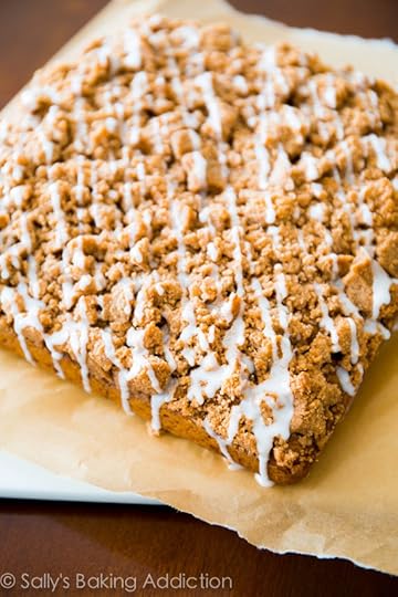 Iced Pumpkin Coffee Cake - super moist and easy to make. Recipe by sallysbakingaddiction.com