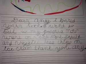 This child even passed the healthy eating messages on to his family!