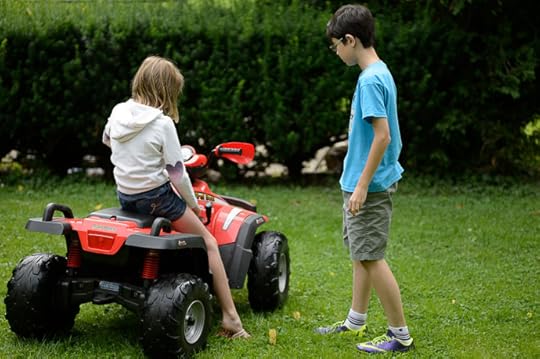 Looks Cool but with a maximum speed of a lazy adult stroll, it was more fun when they were little -- Grandma and Grandpa's -- Rootstown, Ohio, USA -- Copyright 2014 Jeffrey Friedl, http://regex.info/blog/