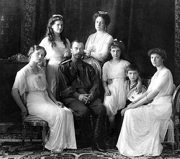 Romanov: Nicholas II of Russia with the family (left to...