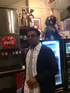 My friend Chiraag at Pinches for tacos at around 1 AM