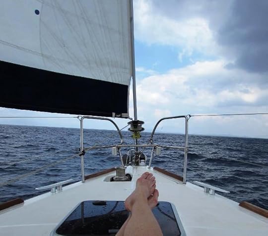 photo, image, feet, sailboat, cyclades