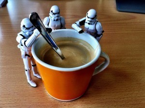 Every writer needs minions to make them coffee. Preferably to this scale. (Picture by renatomitra)