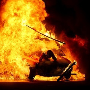 This! I wanna learn to do this! ...or be near this when it's happening! (Pyrotechnics stunt exhibition by