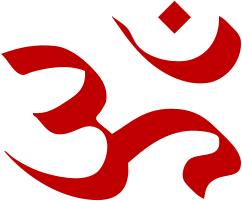 Aum symbol in red