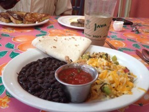 Migas with chorizo