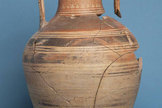 A jar decorated with zigzagging lines was found beside the sarcophagus inside the 2,800-year-old Greek tomb.