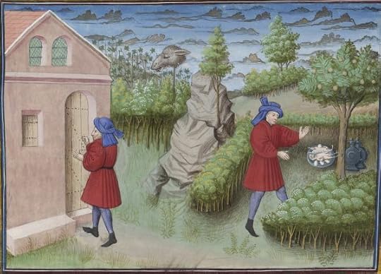 « Le livre appellé Decameron, autrement le prince Galeot surnommé, qui contient cent nouvelles racomptées en dix jours par sept femmes et trois jouvenceaulx, lequel livre ja pieça compila et escripvi Jehan Boccace de Celtald en langaige florentin, et qui nagueres a esté translaté premierement en latin et secondement en françois, a Paris, a l'ostel de noble, sage et honneste homme Bureau de Dampmartin, citoien de Paris, escuier conseillier de trés puissant et trés noble prince Charles, VI e de son nom, roy de France, par moy Laurent de Premierfait, famillier dudit Bureau, lesqueles deux translations, par trois ans faites, furent accomplies le quinziesme jour de juing l'an mil quatre cens et XIIII »