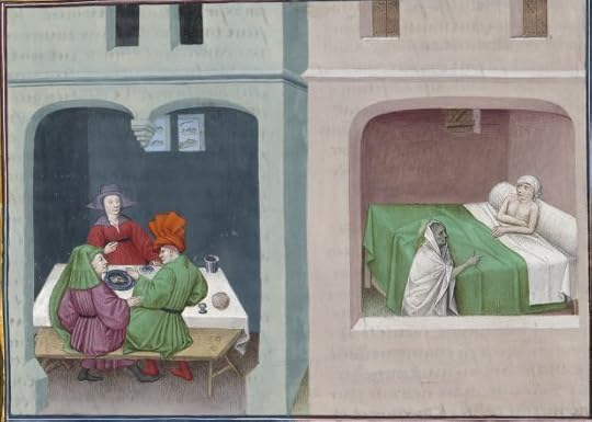 « Le livre appellé Decameron, autrement le prince Galeot surnommé, qui contient cent nouvelles racomptées en dix jours par sept femmes et trois jouvenceaulx, lequel livre ja pieça compila et escripvi Jehan Boccace de Celtald en langaige florentin, et qui nagueres a esté translaté premierement en latin et secondement en françois, a Paris, a l'ostel de noble, sage et honneste homme Bureau de Dampmartin, citoien de Paris, escuier conseillier de trés puissant et trés noble prince Charles, VI e de son nom, roy de France, par moy Laurent de Premierfait, famillier dudit Bureau, lesqueles deux translations, par trois ans faites, furent accomplies le quinziesme jour de juing l'an mil quatre cens et XIIII »