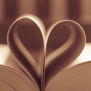 Heart made from book pages