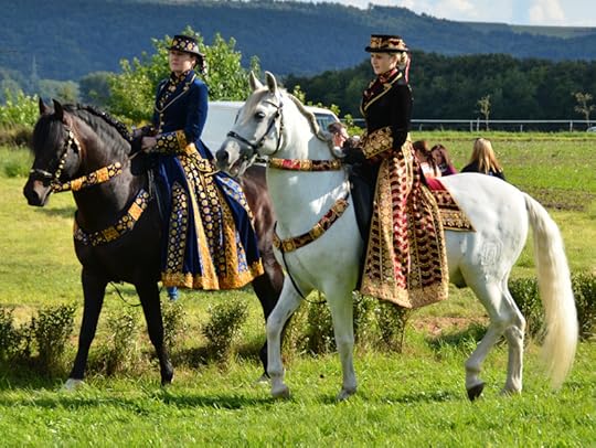 Escorting the winning horse at the Miesau horse races (Pferderennen)