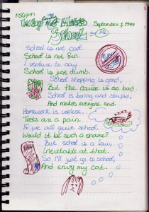 A highly literary excerpt from the journal I kept as a teen.
