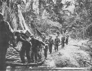 US troops carrying supplies in New Guinea, 1944 (US Army Center of Military History)