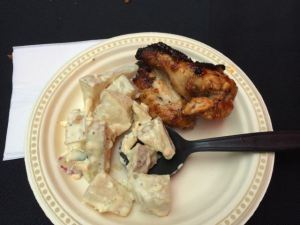 Deacon's Corner serves up damn fine wings. But some underdone potato salad.