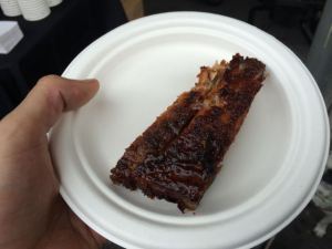 Akemi's favorite - by far the most tender ribs of the day = The Blarneystone's maple glazed ribs.