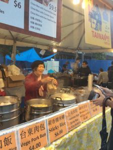 There were about a half dozen different stands offering about a half dozen different food items. 