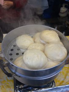 The giant steamed barbecued pork buns weren't bad...but you had to go through A LOT of dough to get to that pork.