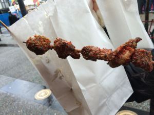 The lamb skewers were practically dipped in the cumin and chill. Not for the weak of heart. Or stomach.