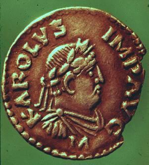 A 9th century coin with King Charles's image