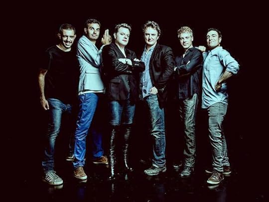 From left: Francesco De Carlo, Igor Meerson, Eddie Izzard, Dylan Moran, Michael Mittermeier and Yacine Belhousse